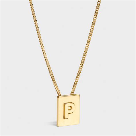 women celine alphabet necklace in brass|celine alphabet for women.